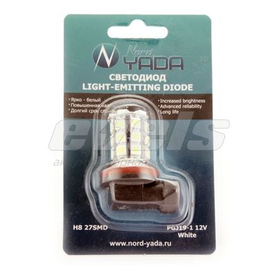 Лампа светодиодная "Nord YADA" 12V H8 (PGJ19-1) [27SMD 5050] WHITE 5500K 200Lm (блистер) — фото №2